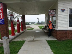 Mark: "The gas station is amazing...admit it if you can remember such pumps. On both the Lincoln and Jefferson Highways, this Crossroads is the only one with intact station, motel and cafe... and the cafe and motel are still open for business."