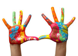child paint hands